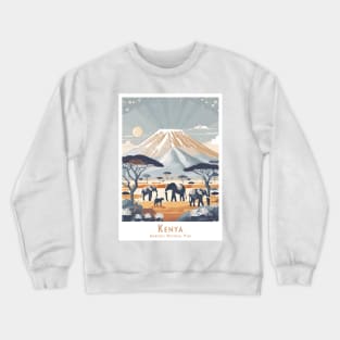 Sunset Majesty at Amboseli with Kilimanjaro - Kenya’s Wildlife Haven Crewneck Sweatshirt